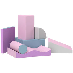 HOMCOM Schuimblokken voor kinderen, stimuleert creativiteit, kunstleer, 40x40x20 cm, Meerkleurig, 1-
