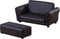 HOMdotCOM Kinderbank/sofa met voetenbank PVC zwart