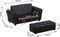 HOMdotCOM Kinderbank/sofa met voetenbank PVC zwart