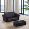 HOMdotCOM Kinderbank/sofa met voetenbank PVC zwart