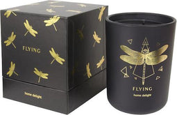 Home Delight Flying - Geurkaars - ø8x10,5cm - zwart/goud