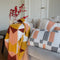 Home Delight - Plaid 'Veda' (120cm x 150cm, Mosterd)