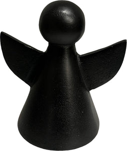 Home Society - Deco engel - Gaby - Metaal - Maat L - Zwart - 11 x 10 x 7 cm