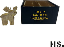 Home Society - rendier kaarsjes- Doos 12 stuks - Goud - 10 cm hoog