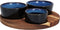 Home & Styling Apero Set van 3 Kommetjes met onderzet - Ø20xH6cm - Blauw