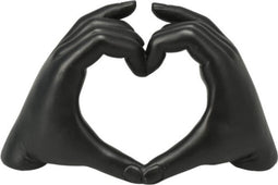 Home & Styling Beeldje Heartful Hands - H14cm - Zwart