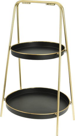 Home & Styling Bijzettafel Mat zwart - 2 Lagen - Dia 29 en 36 CM - Tafel