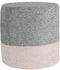 Home & Styling Bouclé Poef - Ø35xH34cm - Grijs/Beige