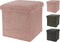 Home & Styling Corduroy Poef met Opbergruimte - Roze - 38x38x38cm