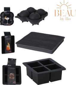 Home & Styling IJsblokjes maker - Set van 3 stuks - Zwart