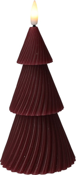 Home & Styling Kerst - Ledkaars boom 15cm - LED - Donkerrood