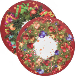Home & Styling Kerst onderbord - Ø33 cm - Set van 2 stuks - Rood