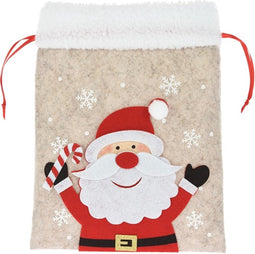 Home & Styling Kerst Zakje in vilt - Set van 3 stuks - 27x21x3cm - Kerstman