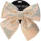 Home & Styling Kerstdecoratie/Kersthanger Strik met pailletten - 21x25cm - Beige