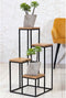 Home&Styling Plantenstandaard met 4 planken naturel en zwart
