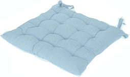 Home & Styling Stoelkussen 40x40cm - Met 2 lintjes - 100% polyester - Lichtblauw