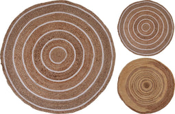 Home&Styling Vloerkleed Jute boho - Dia 90 cm - 2 Soorten - Naturel