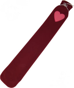 Home & Styling Warmwaterkruik Lang Hartje - 72cm - Bordeaux