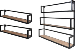 Home67 Set Wandplanken Vintage - 2x 81 cm + 1x Trio - Mangohout