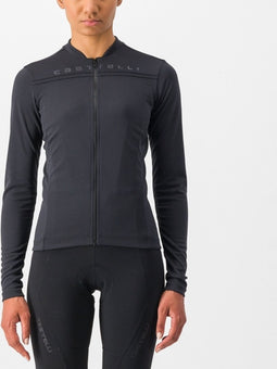 Castelli Anima 4 fietsshirt lange mouwen zwart dames