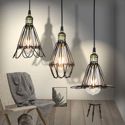 Homestyle Pro Mk006-B Industriële Hanglamp 19X23 Cm Zwart/Metaal