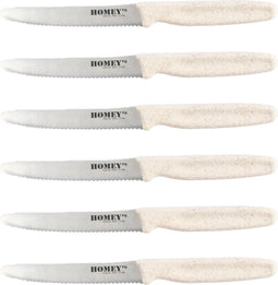 Homey's Mölti 6-delige Steak- en Tomatenmessenset - 11cm - Wit