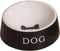 Hond Eetbak Steen Zwart/Wit 16cm