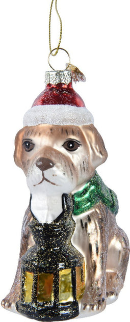 Hond glas l8.6b11.5h6 cm multi kerst