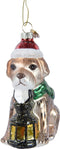 Hond glas l8.6b11.5h6 cm multi kerst