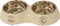 Honden voerbak dubbel water en voer - beige - 27 cm.