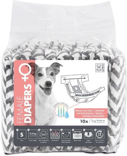 Hondenluiers - M PETS - LUIERS - Vrouw S x10 - Tailleomvang 17,5-37 cm - 2-4 kg - Vochtigheidsindicator - 12 uur bescherming