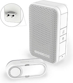 Honeywell DC311SP2 draadloze plug-in deurbel met horizontale beldrukker 4 melodieën 84 dB 150 meter wit