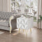 EUGAD nachtkastje met 2 lades - 3D front - wit en goud - MDF en metalen poten - 40 x 53 x 40 cm
