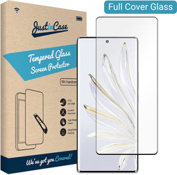 Honor 70 screenprotector - Full Cover - Gehard glas - Zwart - Just in Case