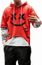 Hoodie heren techwear, hip hop Japanse streetwear patchwork, urban jumper - maat L