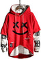 Hoodie heren techwear, hip hop Japanse streetwear patchwork, urban jumper - maat L