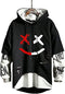 Hoodie heren techwear, hip hop Japanse streetwear patchwork, urban jumper - maat M