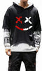 Hoodie heren techwear, hip hop Japanse streetwear patchwork, urban jumper - maat M