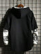 Hoodie heren techwear, hip hop Japanse streetwear patchwork, urban jumper - maat M