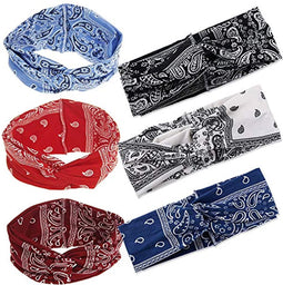 Hoofdband voor dames, elastische hoofdband, met bloemenpatroon, gedraaid katoen, voor dagelijks gebruik, yoga, sport, fitness