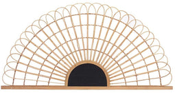 Hoofdbord Waaier Bruin Zwart Rotan 160 x 80 x 2 cm
