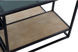 Hoofdtafel DKD Home Decor 8424001787234 Zwart Multicolour Natuurlijk Hout Metaal Spiegel 120 x 60 x 50 cm