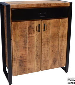 Hoog dressoir / Commode Bruno mango en metaal 100 cm breed