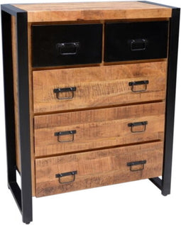 Hoog dressoir / Commode Bruno mangohout met lades