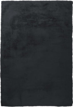 Hoogpolig tapijt zwart voor de woonkamer van kunstbont zacht pluizig tapijt imitatiebont pluizig zacht shaggy knuffeltapijt, bonttapijt (imitatie), kleur: antraciet, afmetingen: 80 x 150 cm