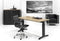 Hoogte verstelbaar bureau T- Poot Work breed 120CM diep 80CM bladkleur Licht Eiken framekleur Zwart (RAL9005)