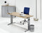 Hoogte verstelbaar bureau T- Poot Work breed 140CM diep 80CM bladkleur Lichtgrijs framekleur Antraciet (Ral 7016)