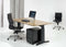 Hoogte verstelbaar bureau T- Poot Work breed 140CM diep 80CM bladkleur Havanna framekleur Zwart (RAL9005)