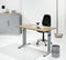 Hoogte verstelbaar bureau T- Poot Work breed 80CM diep 60CM bladkleur Lichtgrijs framekleur Antraciet (Ral 7016)