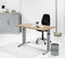 Hoogte verstelbaar bureau T- Poot Work breed 80CM diep 60CM bladkleur Halifax Eiken framekleur Zwart (RAL9005)